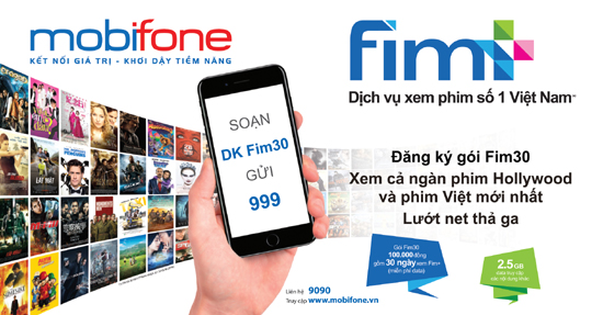 Xem phim bản quyền bom tấn với gói 3G FIM30 của Mobifone